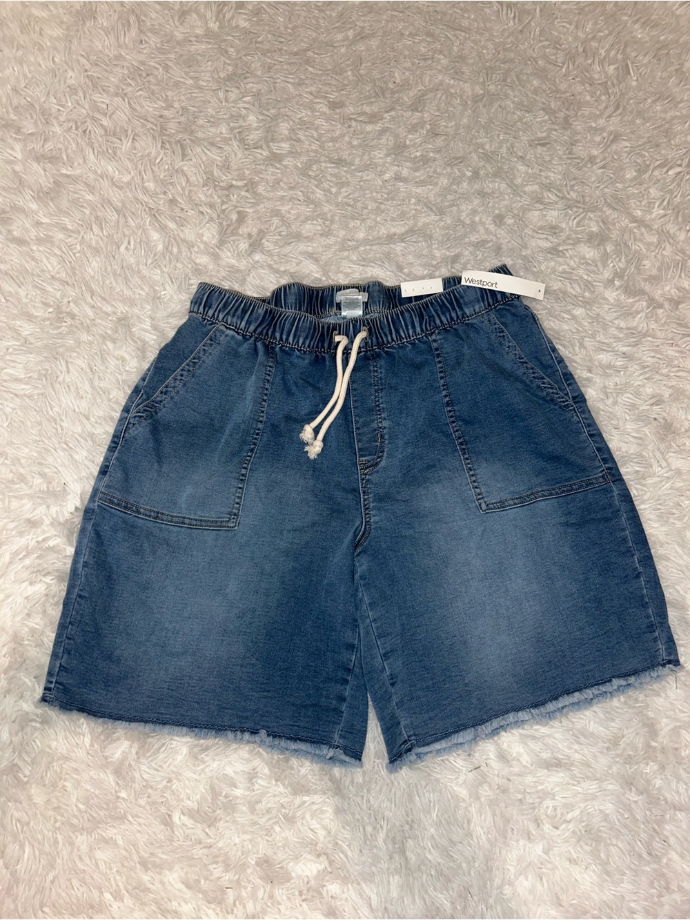 Westport signatures fit high rise elastic waist denim jean shorts NWT size 16